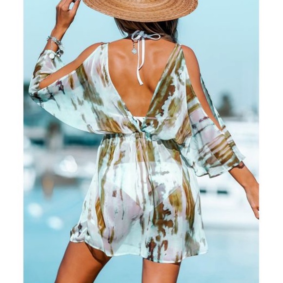 Earlene tie dye wash swim cover up NWT - Picture 4 of 5